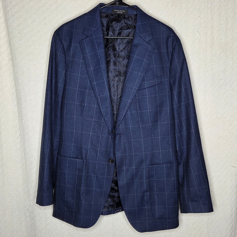 Banana Republic Blue Checkered Blazer